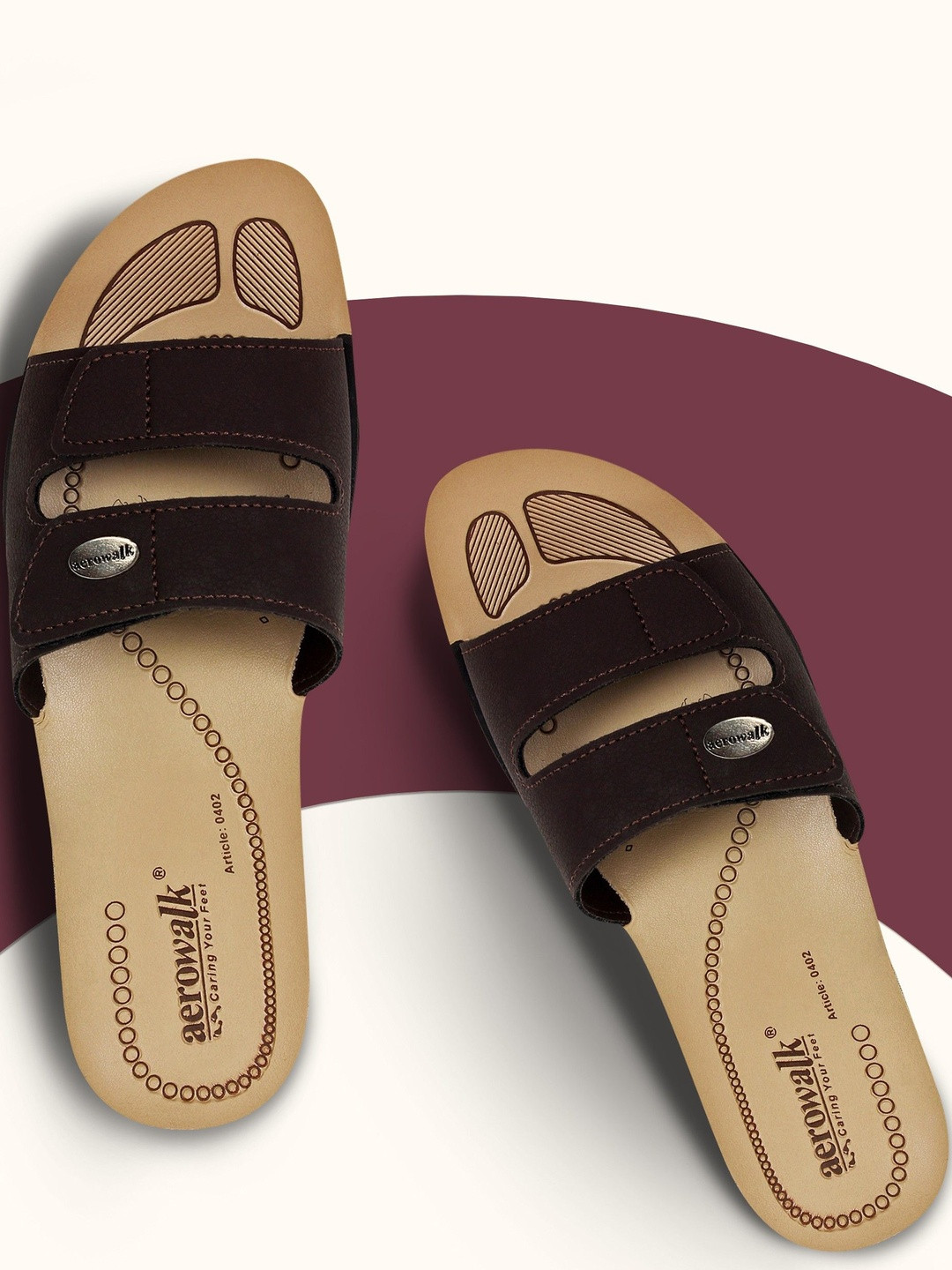 Aerowalk Women Open Toe Two Straps Comfort Sandals