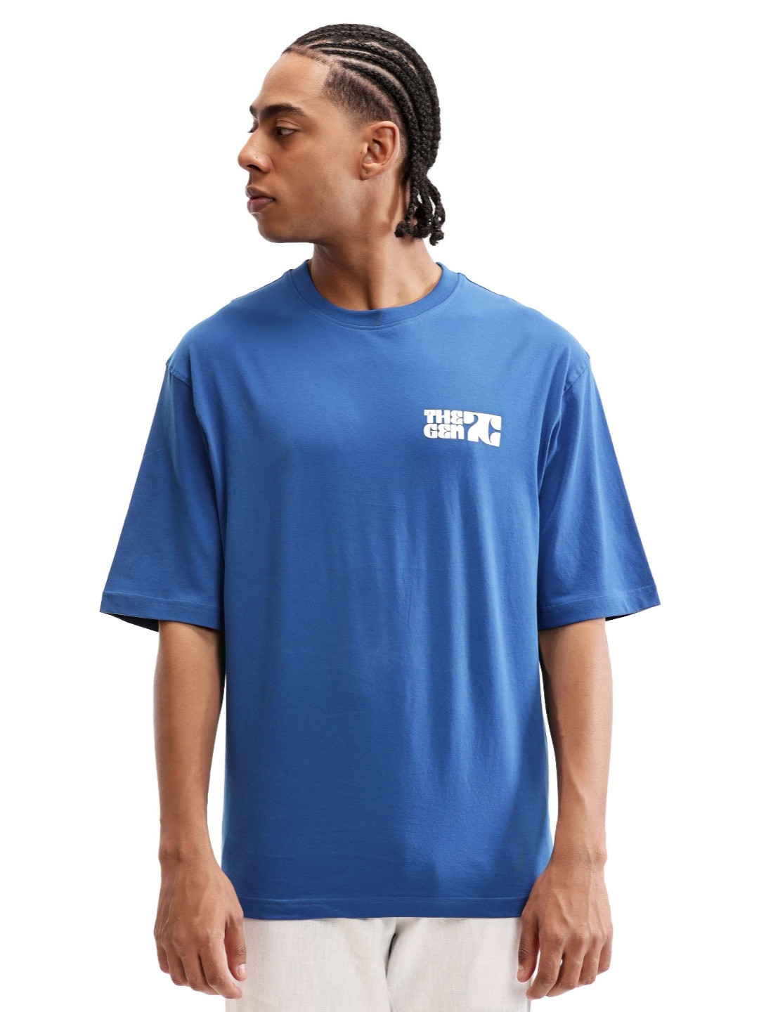 7 Cavalry Men Brand Logo Printed Round Neck Cotton Relaxed Fit T-shirt