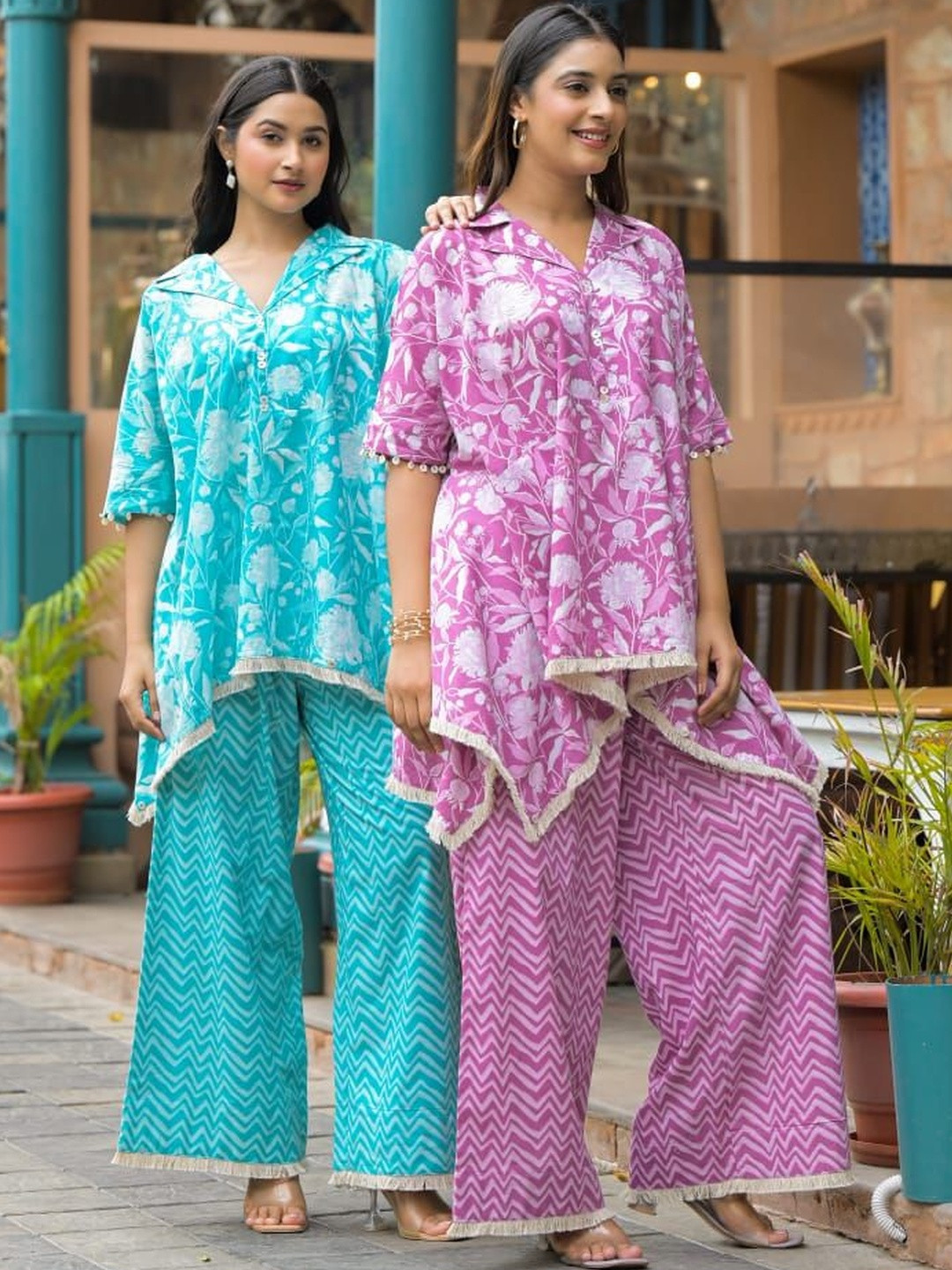 Aavanya Women Turquoise Blue Co-Ords