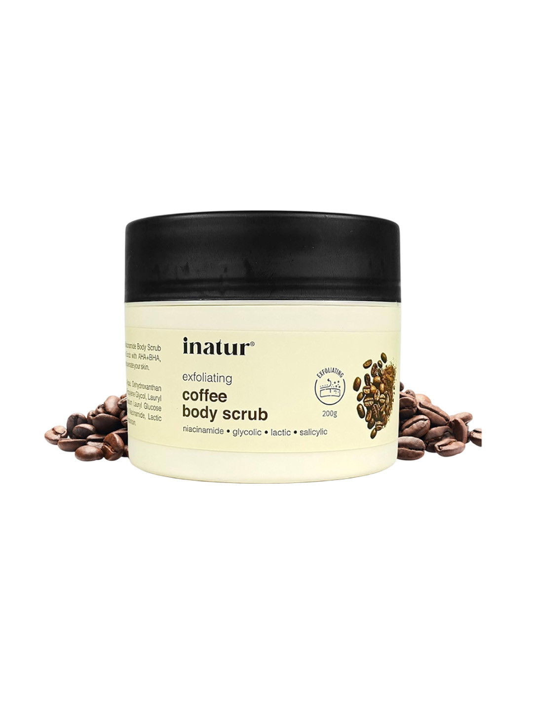 Inatur Exfoliating Coffee Body Scrub With Niacinamide & Glycolic Acid - 200 g