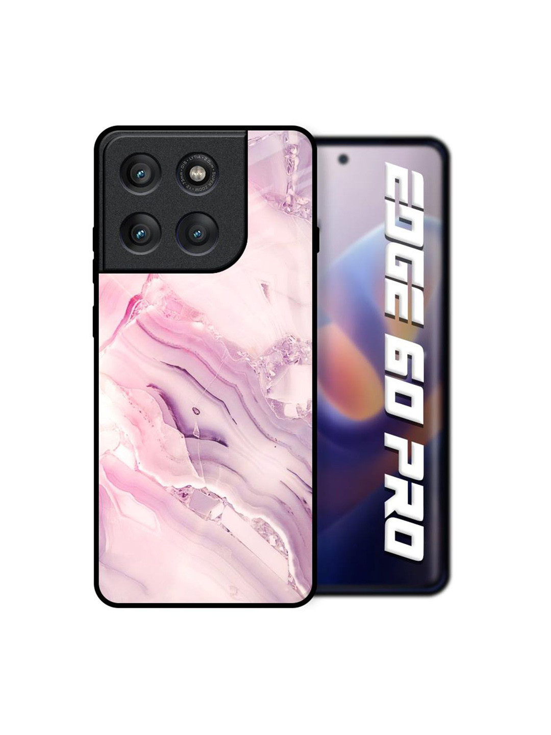 QRIOH Unisex Motorola Edge 60 Pro Abstract Diamond Pink Gradient Shockproof Back Case