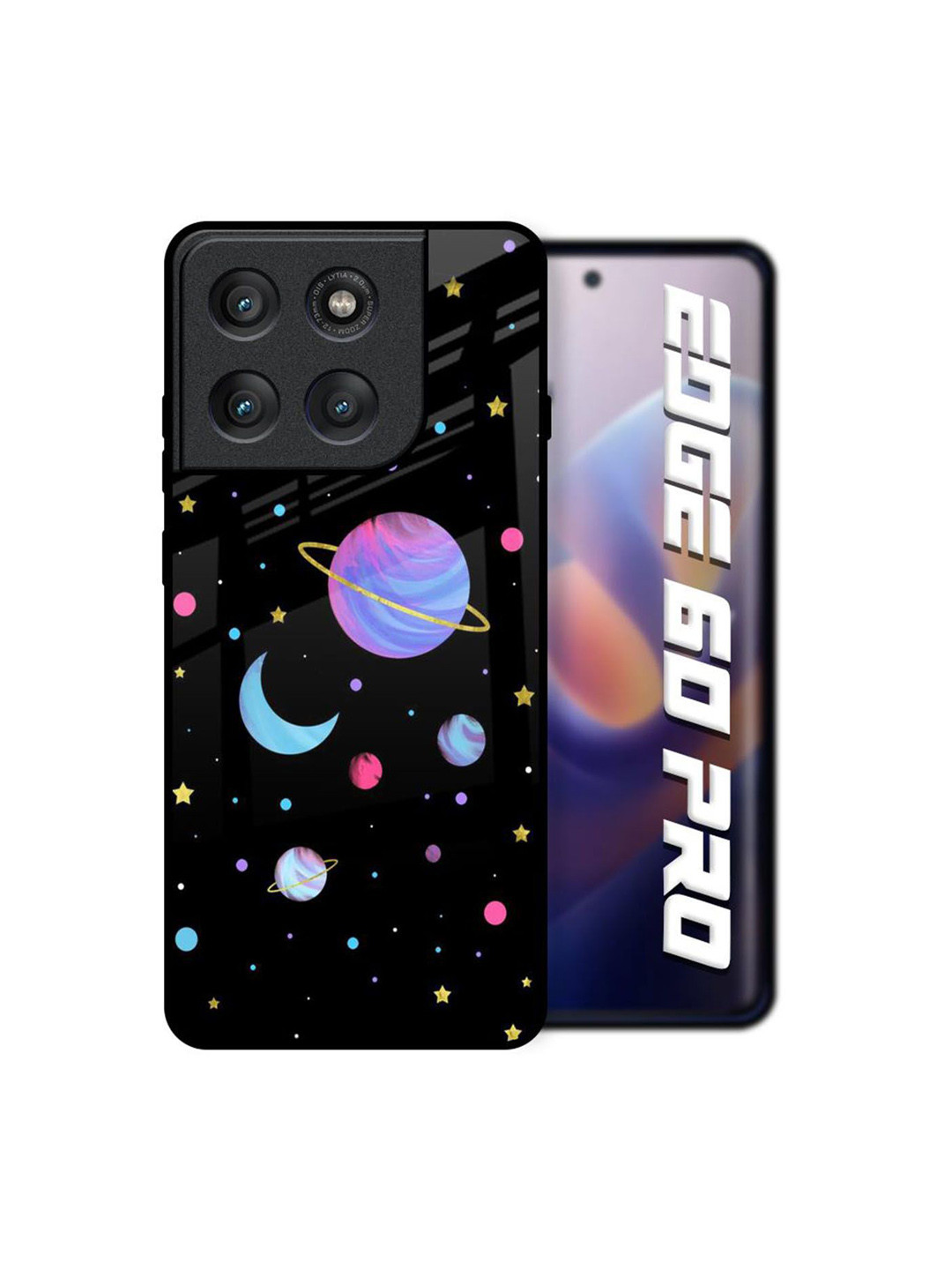 QRIOH Unisex Motorola Edge 60 Pro Quirky Planet Play Shockproof Glass Back Case