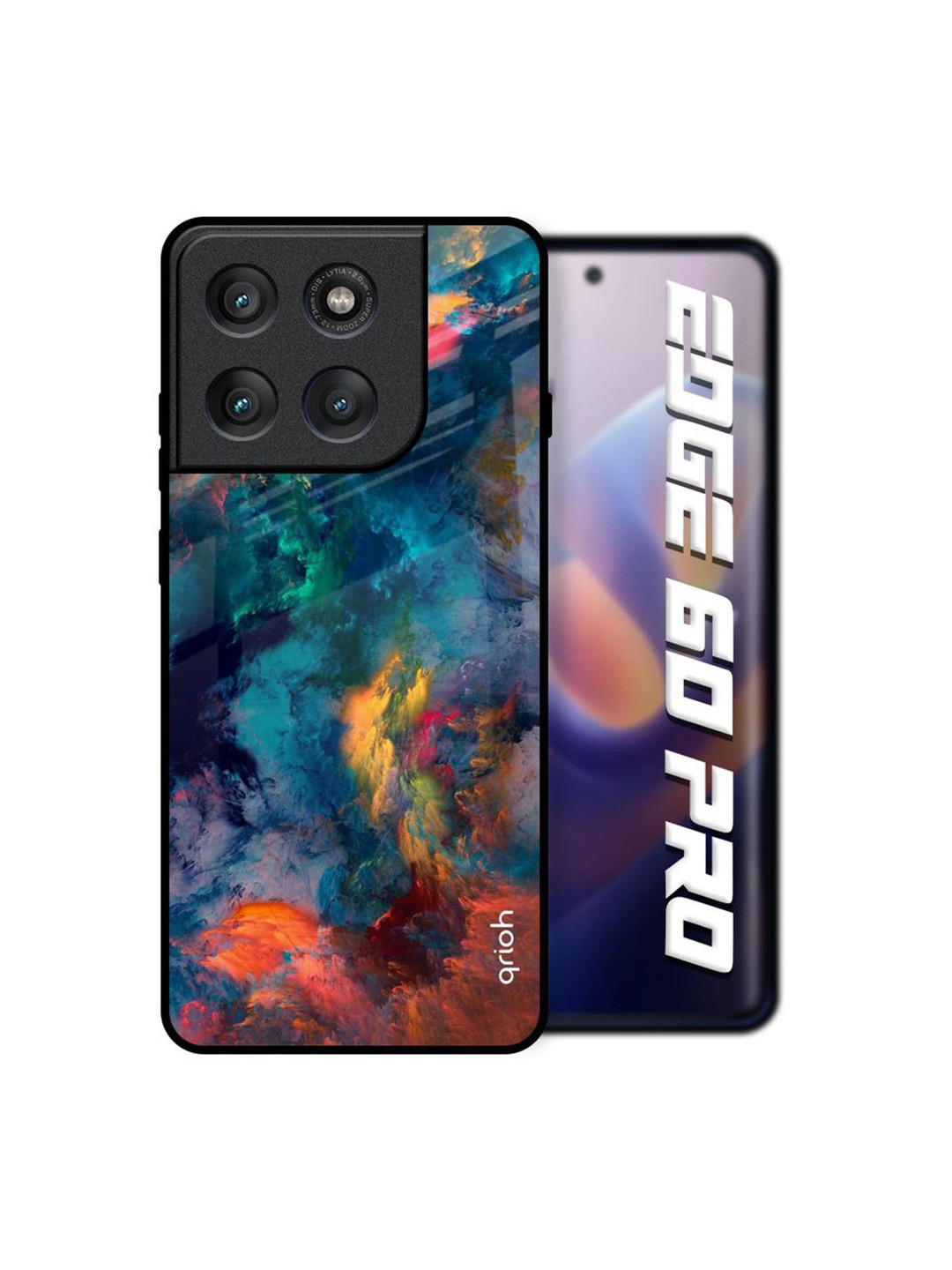 QRIOH Unisex Motorola Edge 60 Pro Abstract Cloudburst Shockproof Glass Back Case