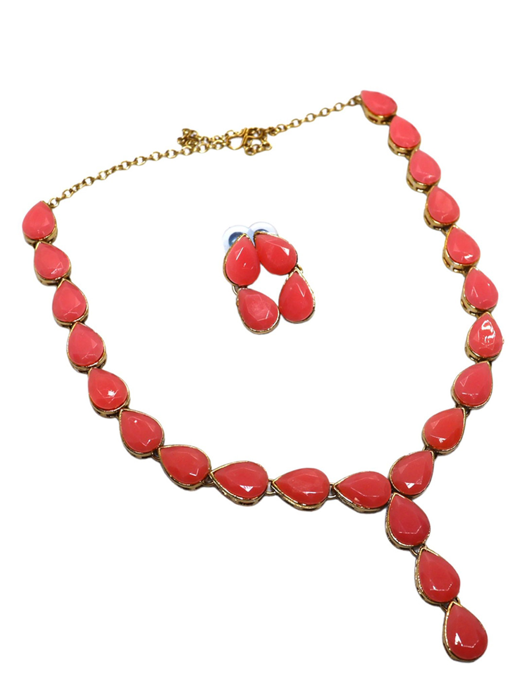 Dhivara Copper-Plated Artificial Stones Studded Chokar Necklace And Earrings
