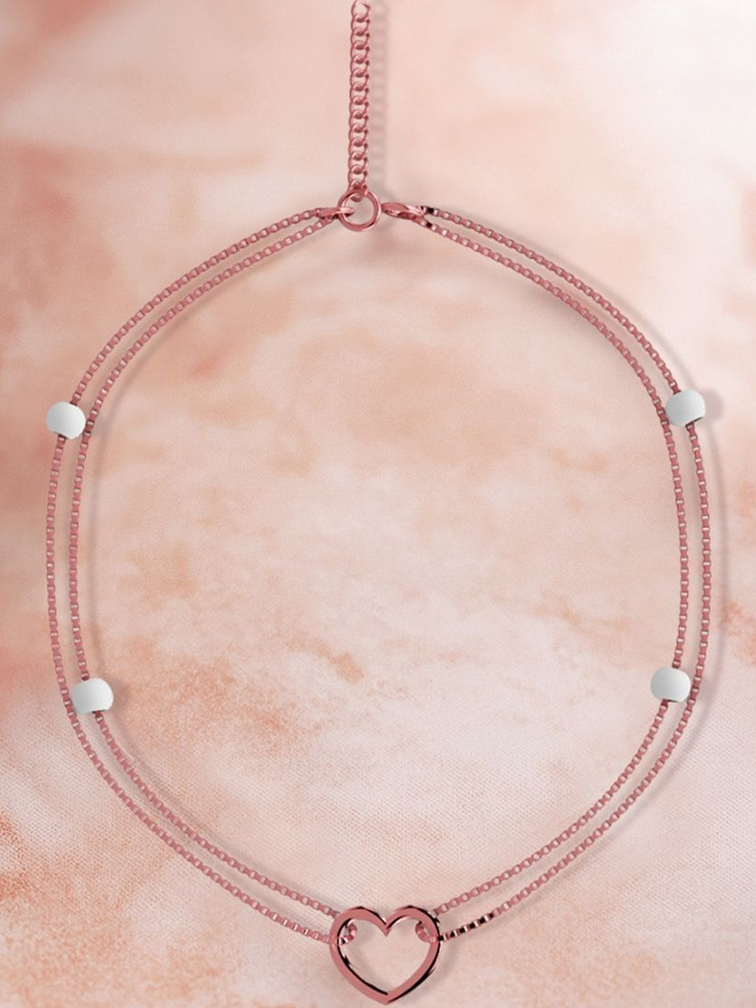 MISS HIGHNESS Rose Gold-Plated Artificial Beads Anklet