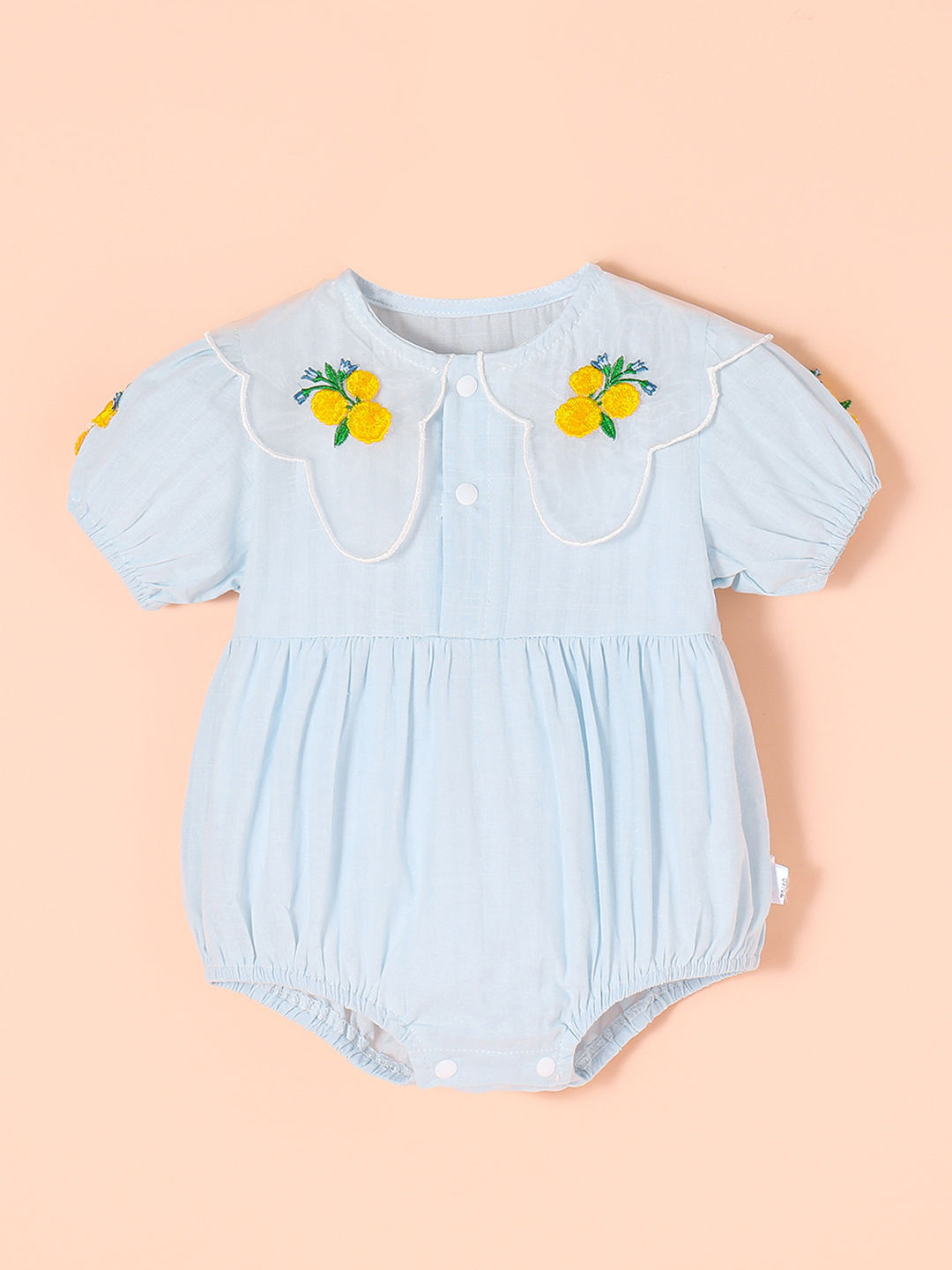 Hopscotch Girls Floral Embroidered Onesie