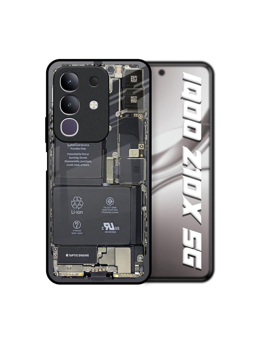 QRIOH Unisex IQOO Z10x 5G Typography Skeleton Inside Shockproof Glass Back Case