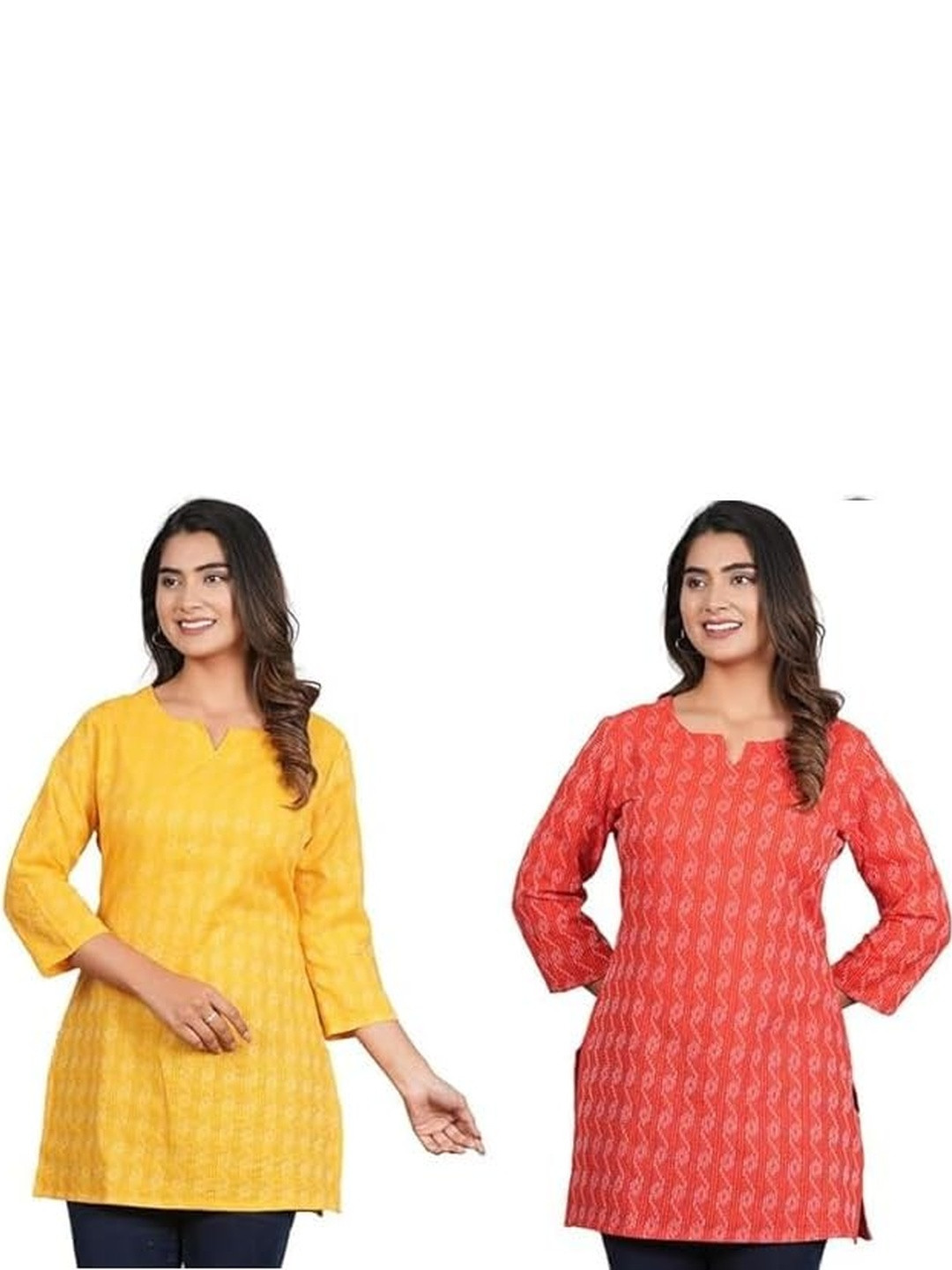 Pushpraj fashion Women Pack of 2 Printed Short Kurta