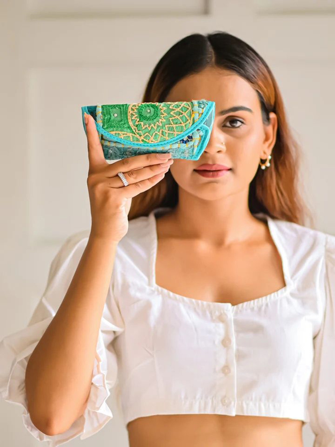 Needles Play Ethnic Embroidered Sunglasses Case