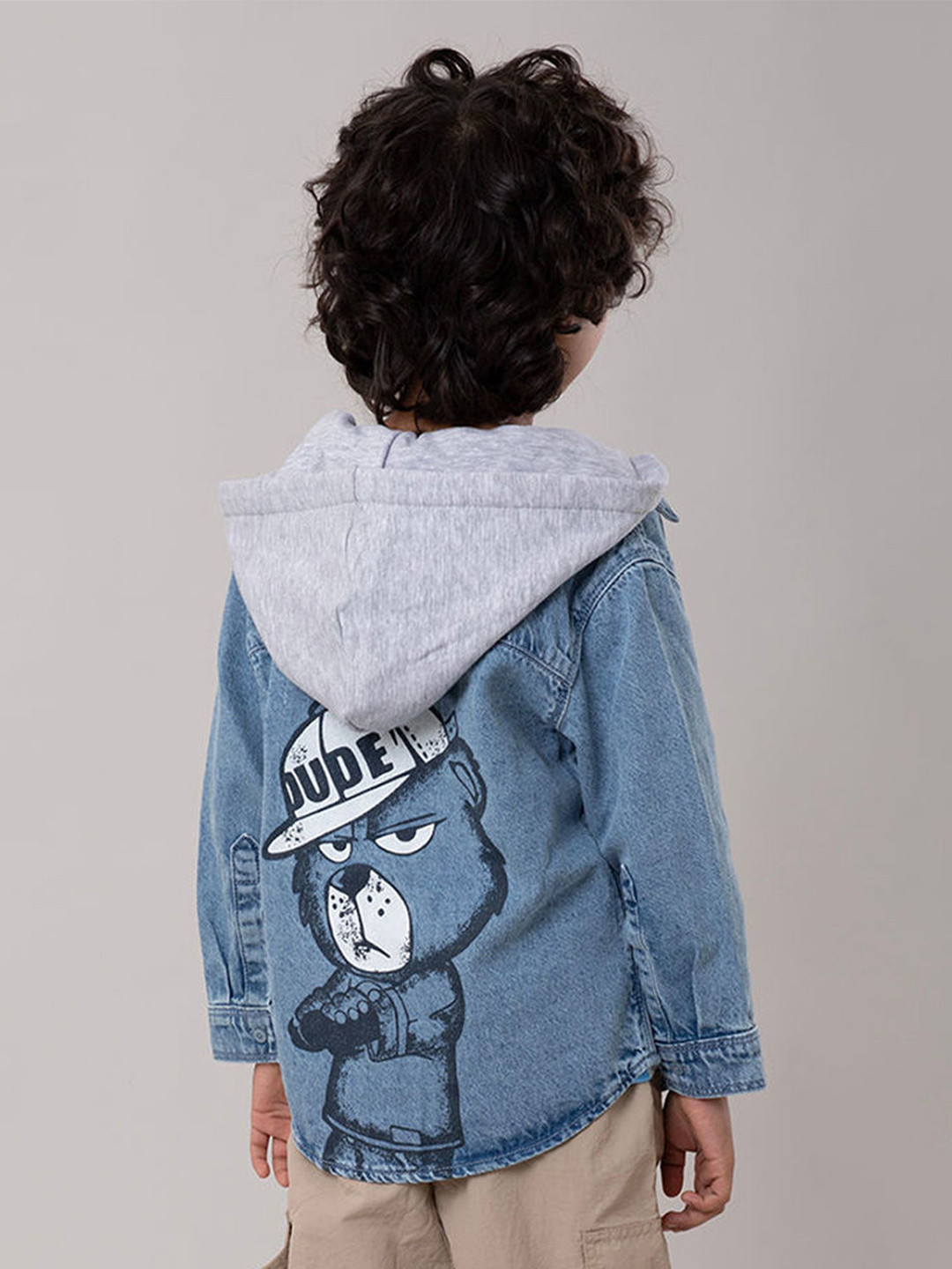 Hopscotch Kids-Unisex Blue Cotton Printed Jackets