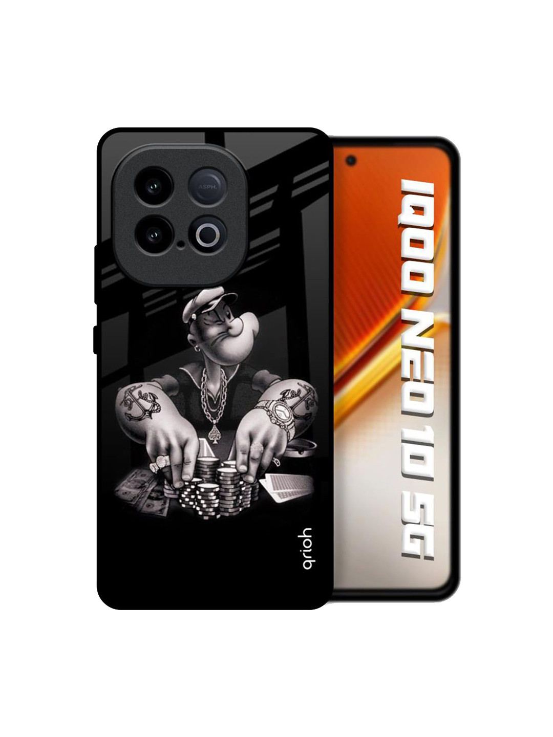 QRIOH Unisex iQOO Neo 10 5G Quirky Gambling Problem Shockproof Glass Back Case