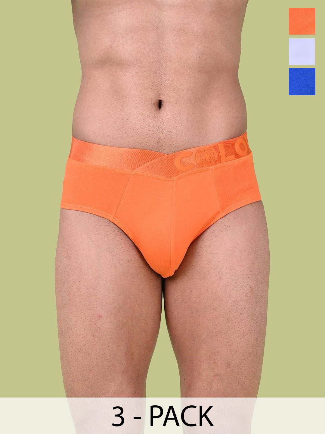 COLORS by Rupa Frontline Men Pack Of 3 Low-Rise Basic Briefs 1002-Br