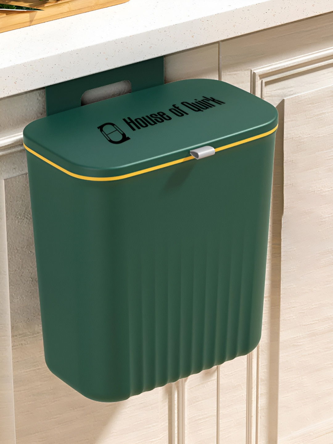 HOUSE OF QUIRK Green Double-Sided Open Design Cabinet Door Hanging Wall Swinging Bin