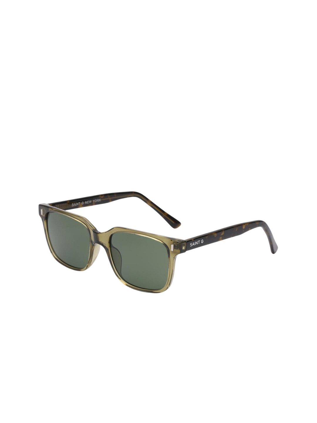 Saint G Unisex Green Lens & Green Square Sunglasses with Polarised and UV Protected-302