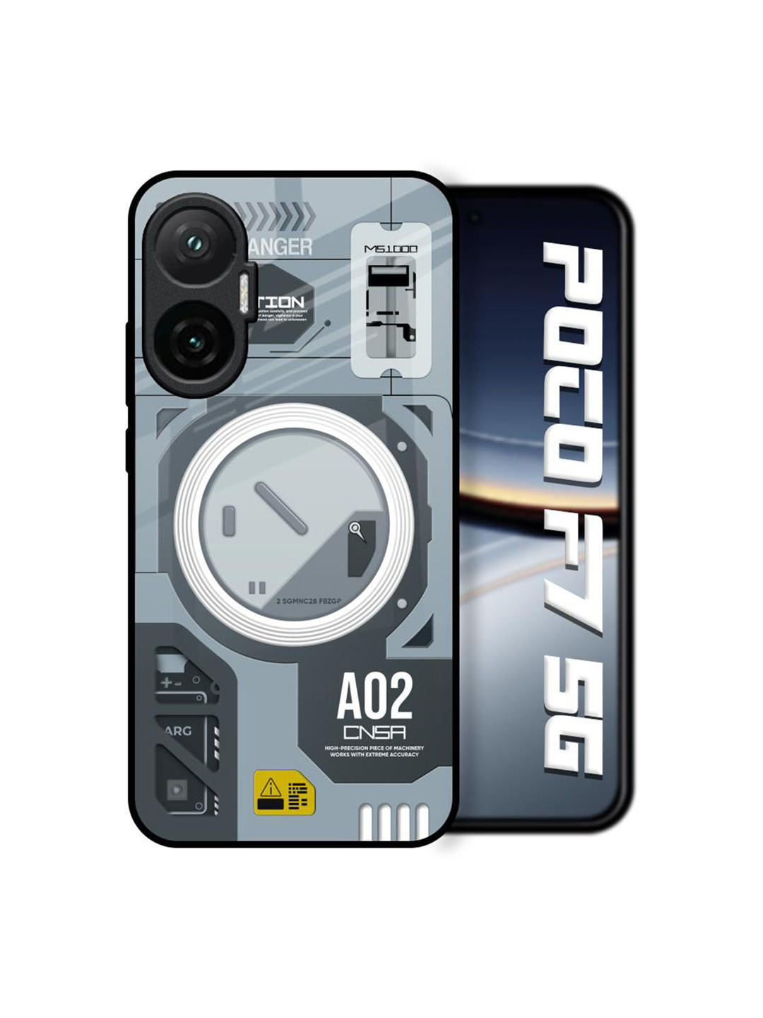 QRIOH Unisex Poco F7 5G Typography Modern Technology Shockproof Glass Back Case