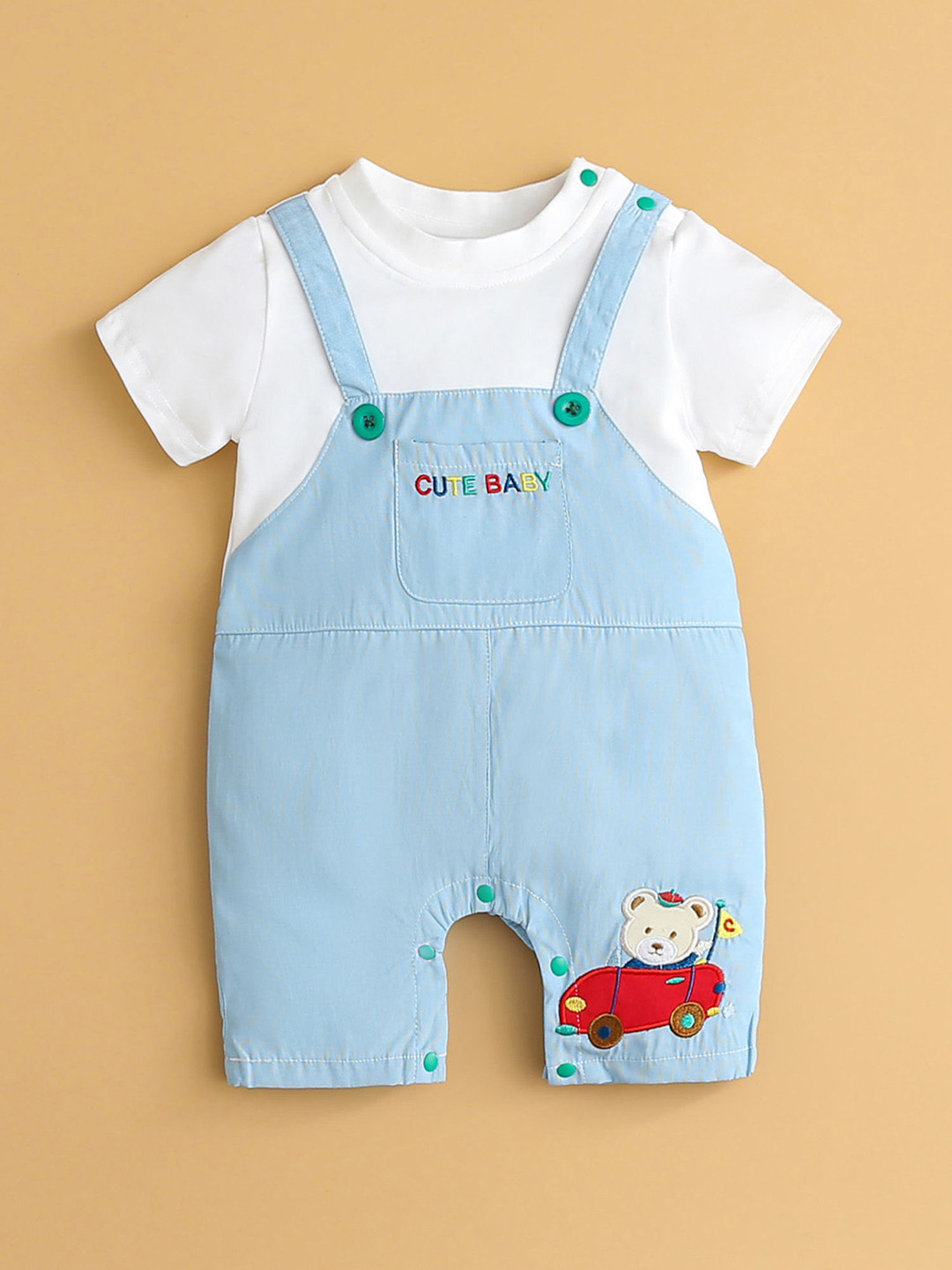 Hopscotch Kids Embroidered Romper