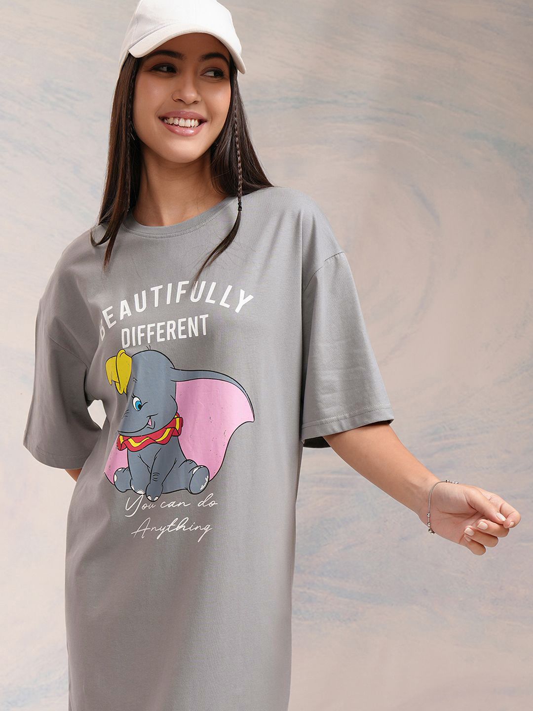 Tokyo Talkies Disney Women Dumbo Printed Boxy Mini TShirt Dress