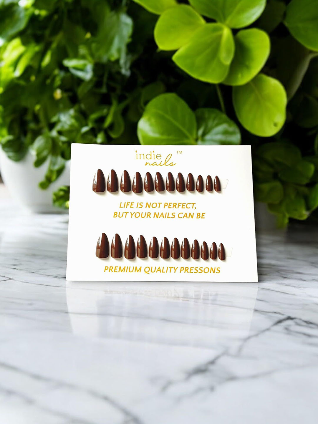 Indie Nails Set Of 24 Long Stiletto Reusable Press-On Nails Kit