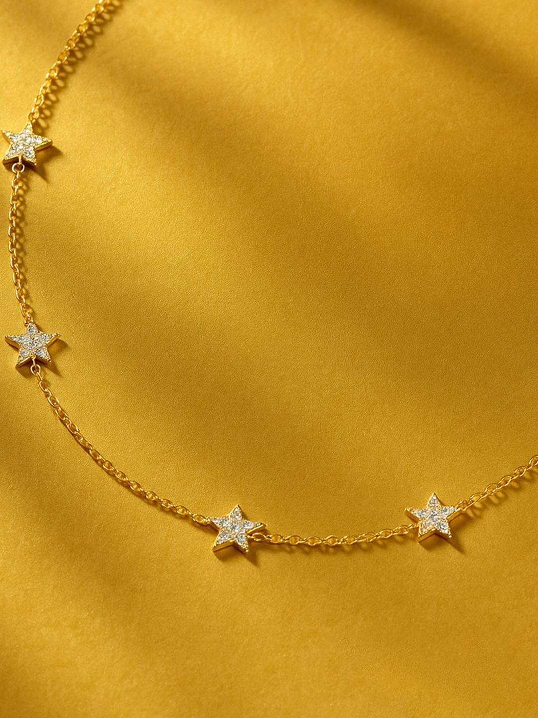 MISS HIGHNESS Women Rhodium Plated Star Shaped Charms with Chain