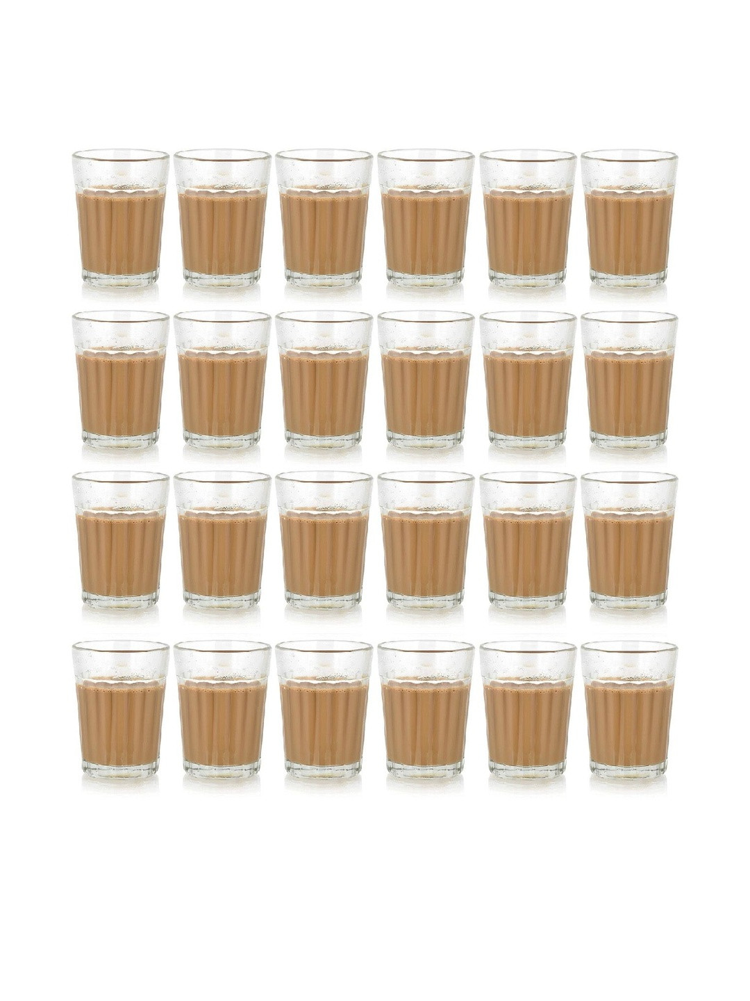 ASIDEA Transparent Textured Glass Transparent Cups Set- 100 ml Each
