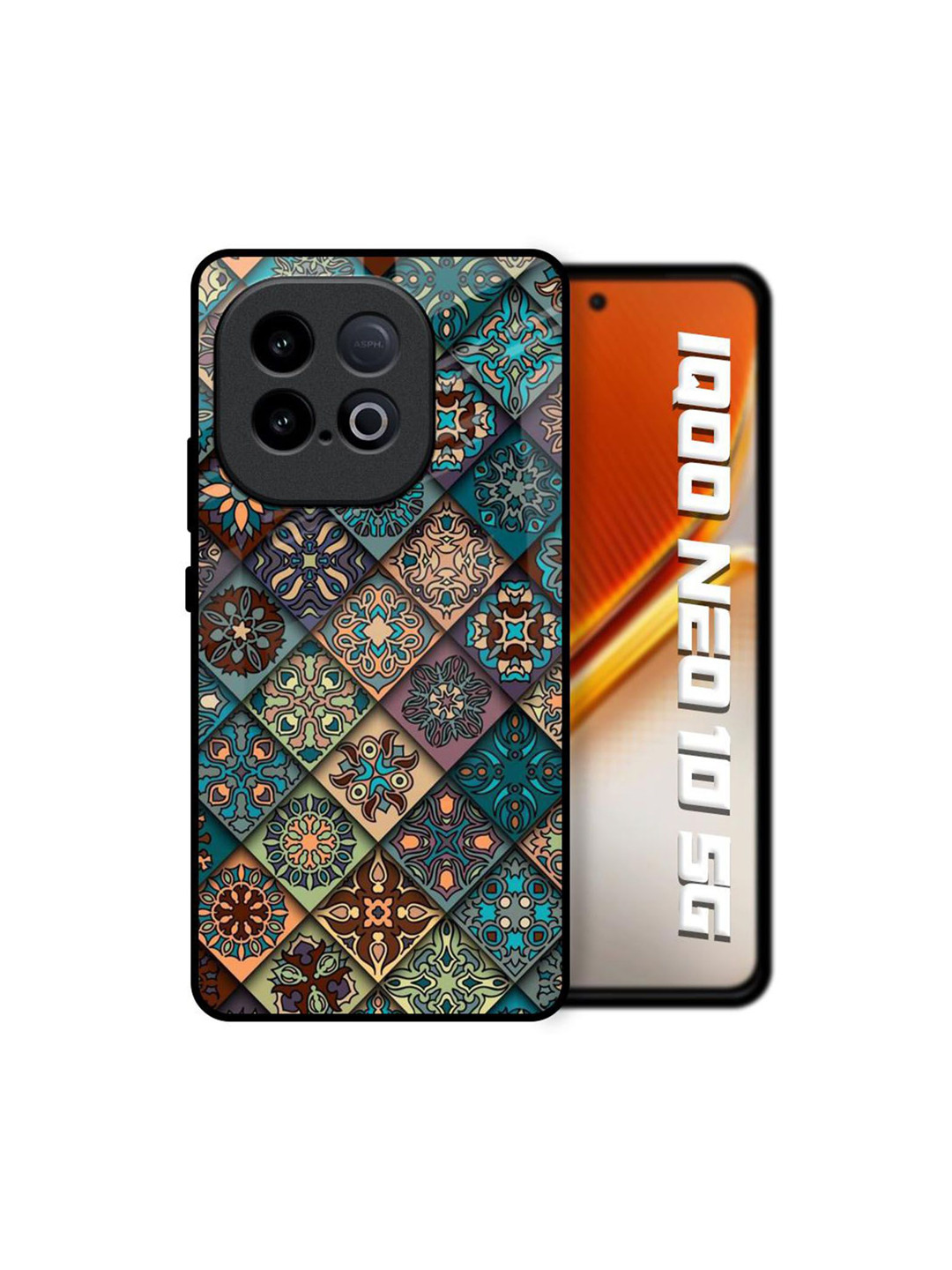 QRIOH Unisex iQOO Neo 10 5G Floral Retro Art Shockproof Glass Back Case