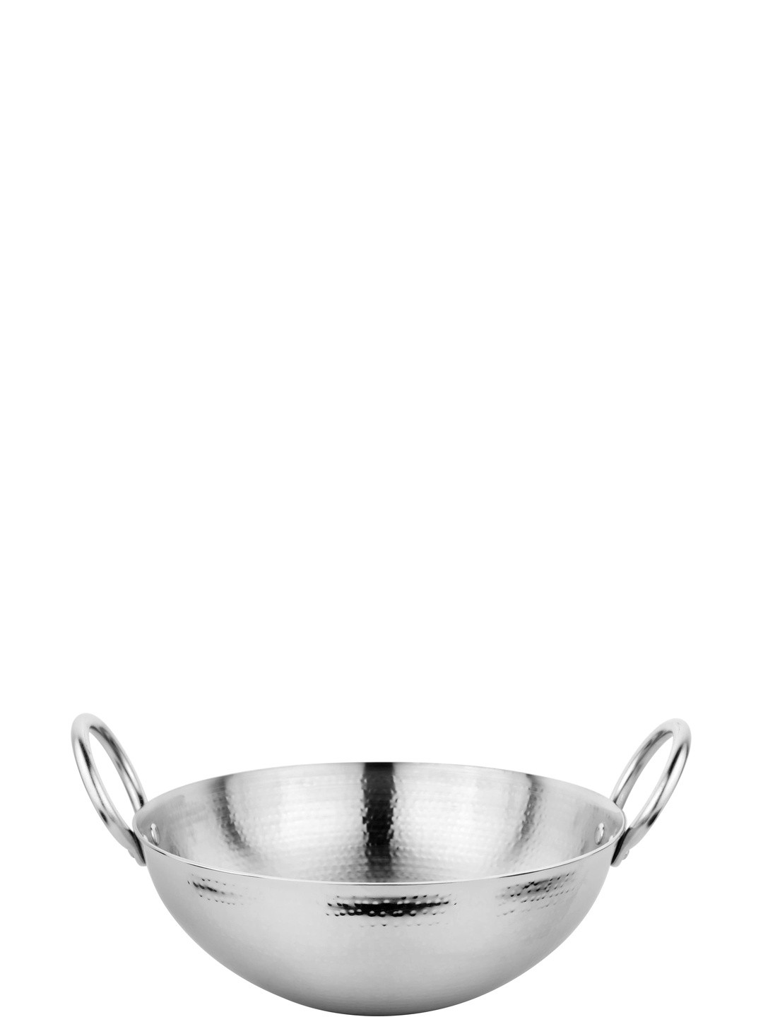 Prabha Stainless Steel Heavy Gauge Hammered Round Bottom Kadhai 1L