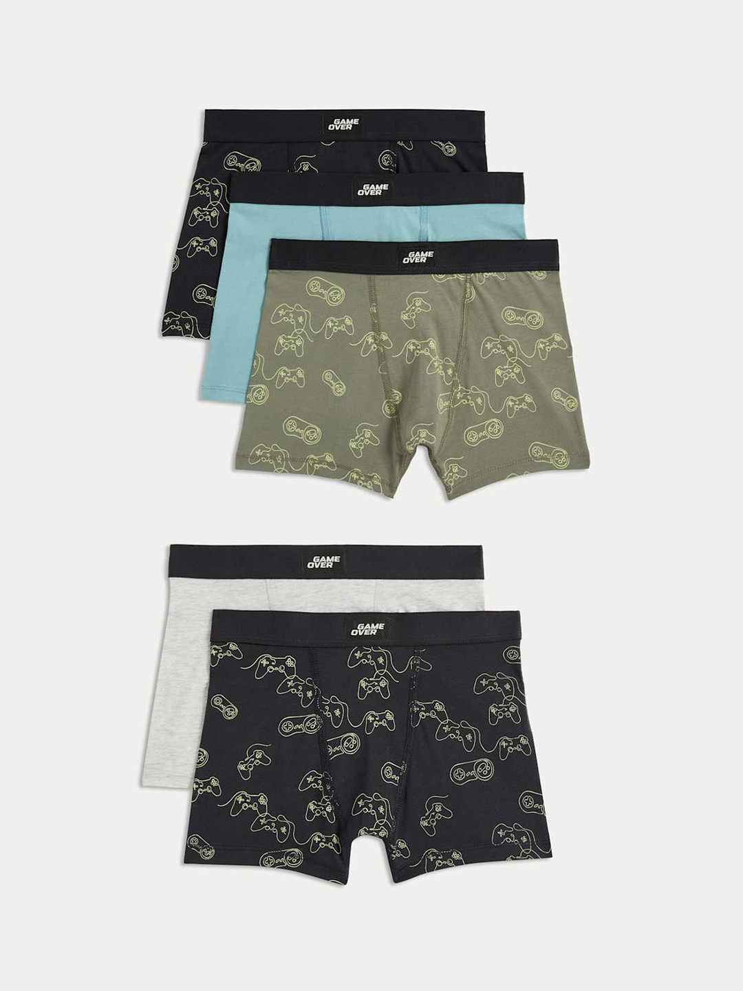 Marks & Spencer Boys Pack Of 5 Graphic Printed Trunks T715870DMULTI-MULTI