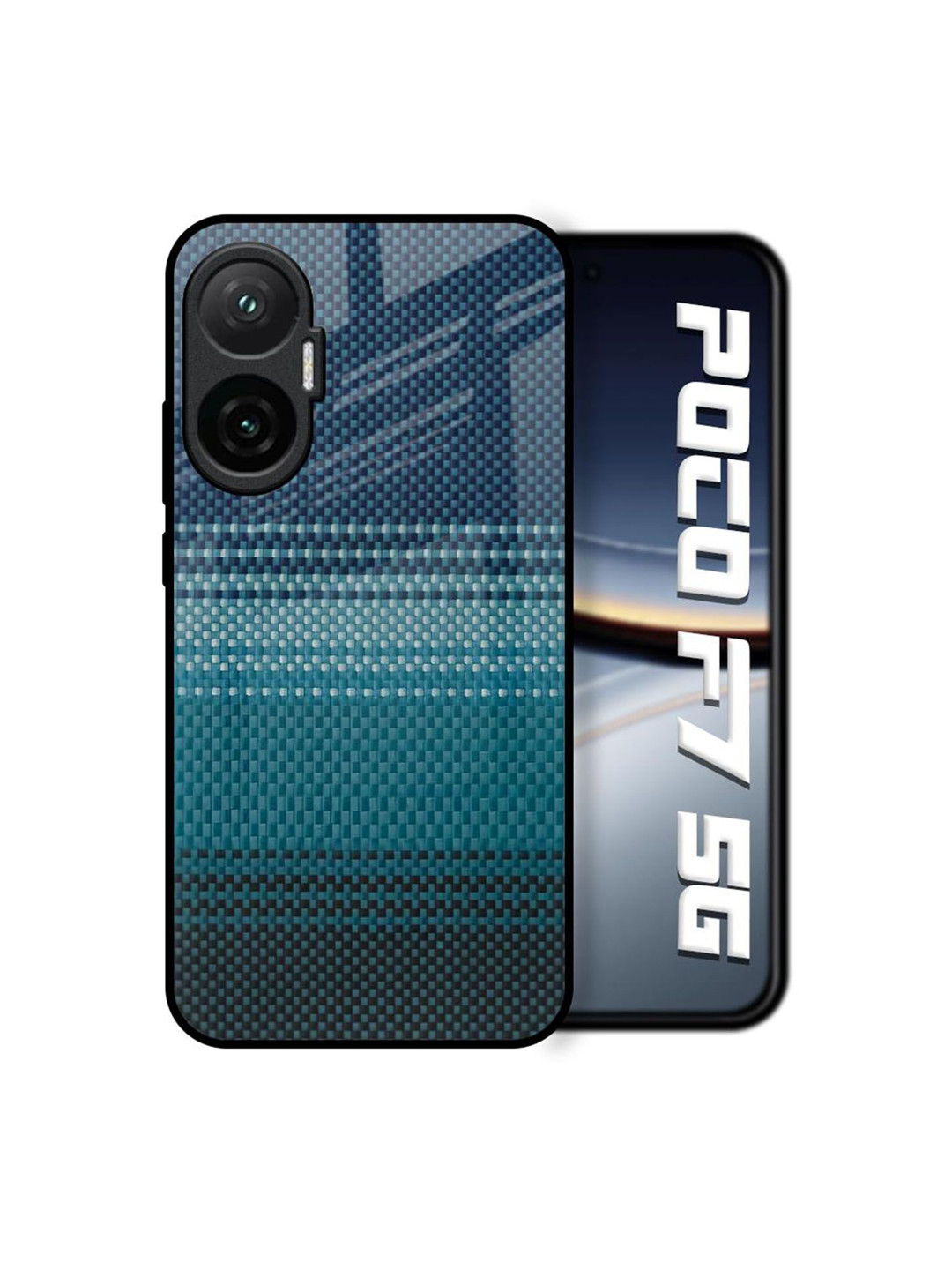 QRIOH Unisex Poco F7 5G Abstract Modern Rug Shockproof Glass Back Case