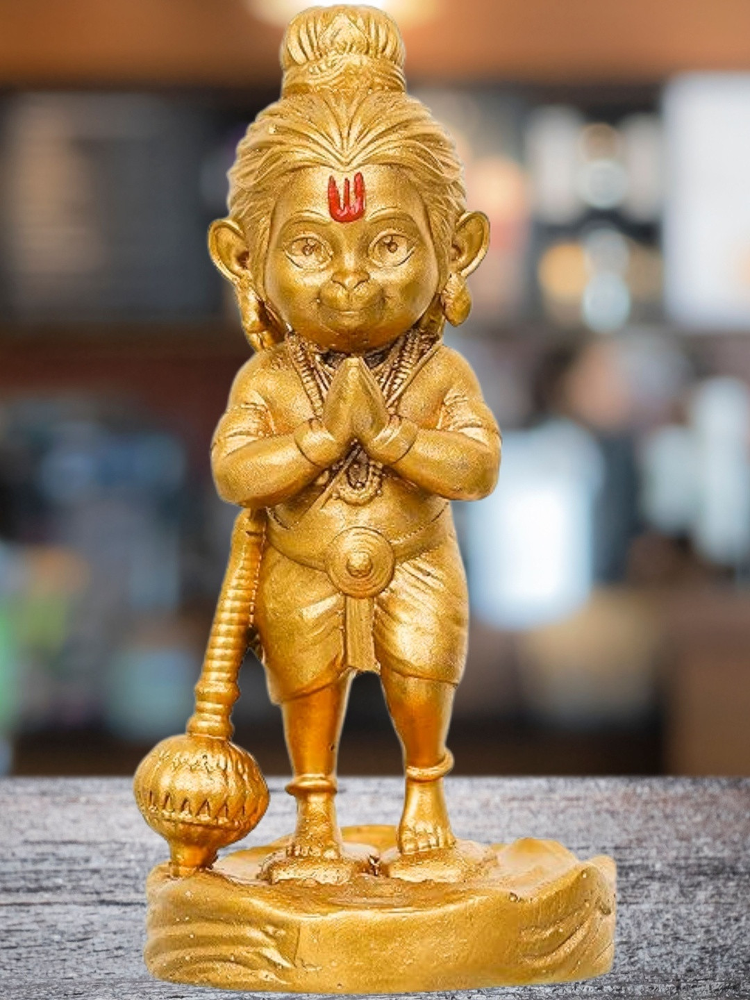 Tiny Shiny Gold-Toned Religious Idol Showpiece