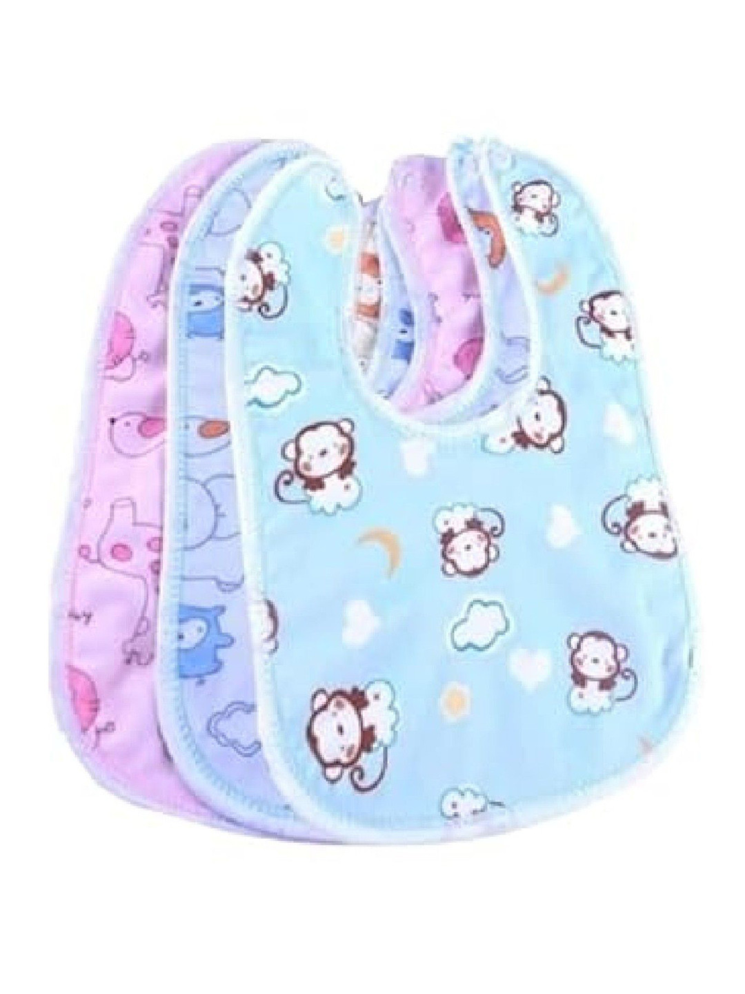 Kalra Magic Kids Pack Of 3 Printed Cotton Bibs