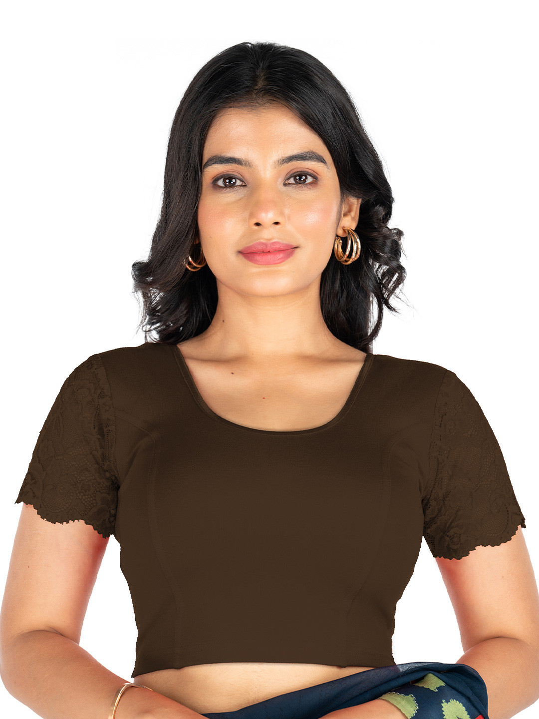 Abhi Stretchable Half Sleeves Readymade Saree Blouse