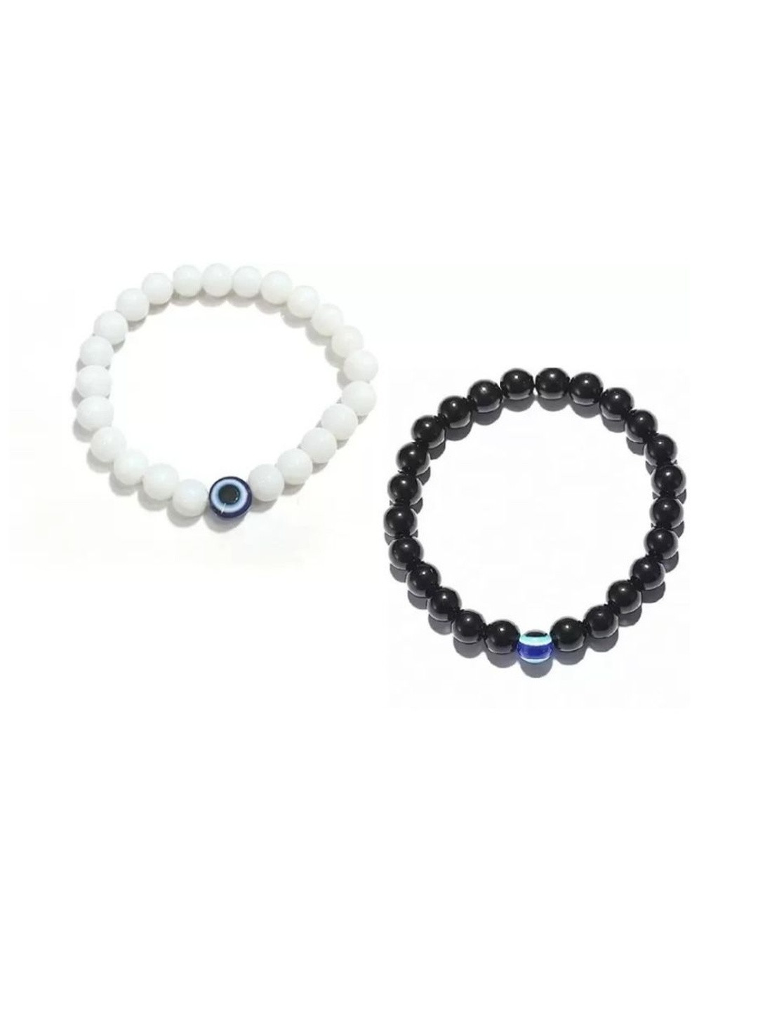 UWISH Unisex Set Of 2 Beaded Elasticated Bracelets