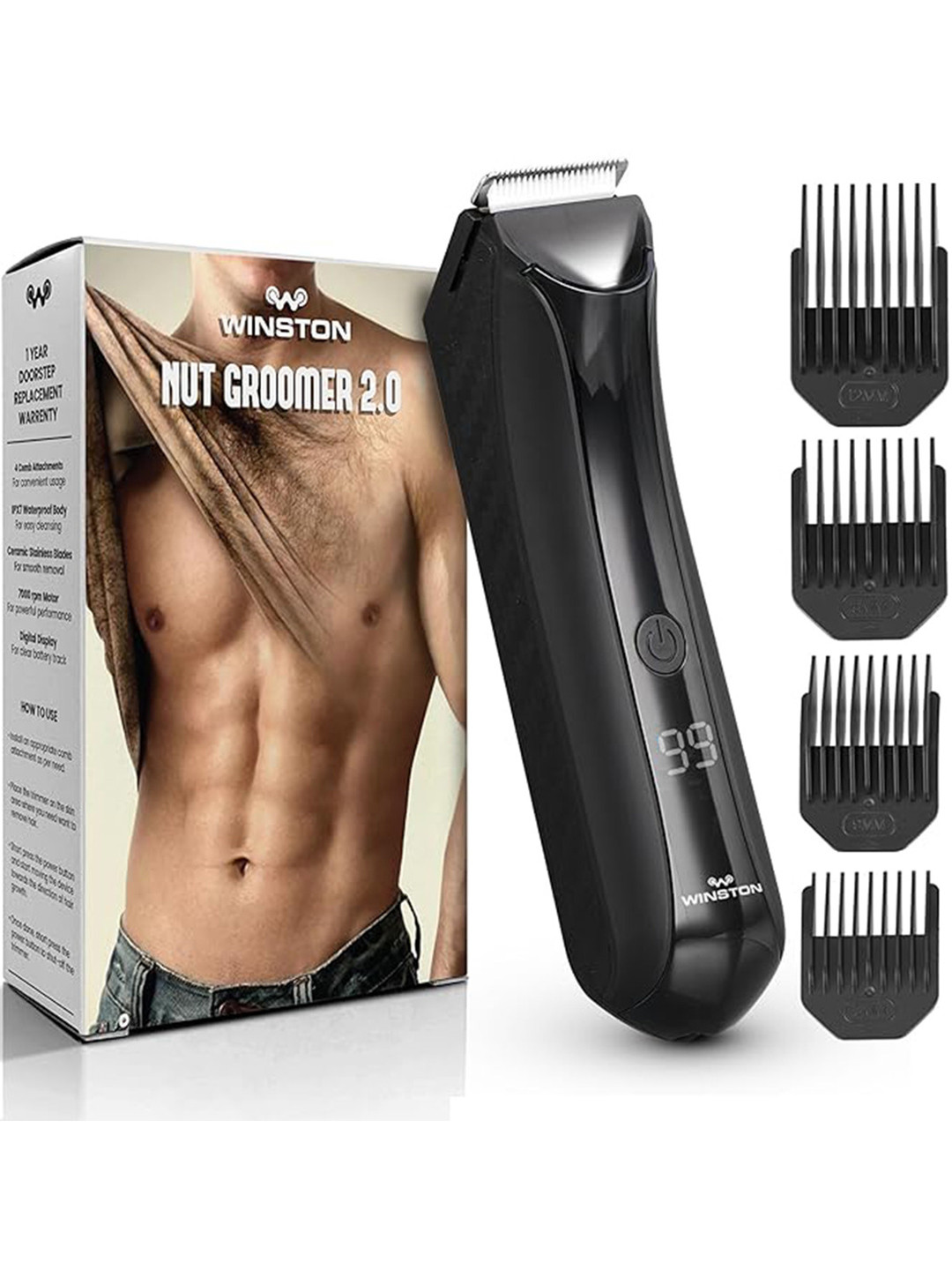 WINSTON Nut Groomer 2.0 Body & Ball Trimmer with Charging Doc