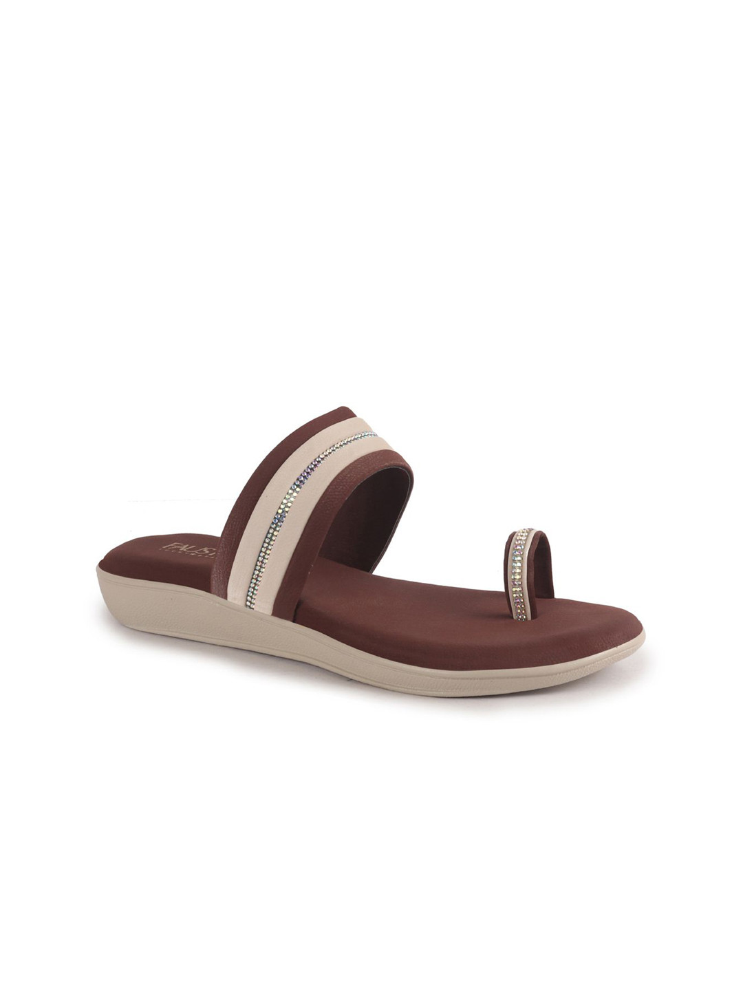 FAUSTO Women Embellished Toe Ring Ortho Flatform Sandals