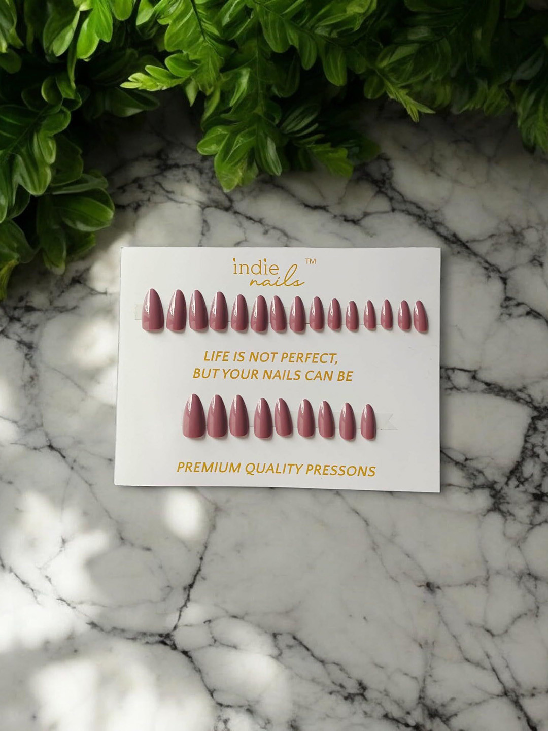 Indie Nails Set Of 24 Long Stiletto Shaped Reusable Press-On Nails Kit