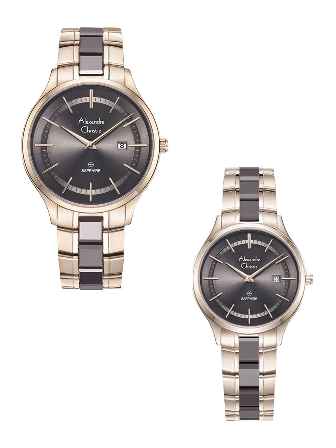 Alexandre Christie Sapphire Unisex Pack Of 2 Bracelet Style Straps Watch 8707MDLDCGGR