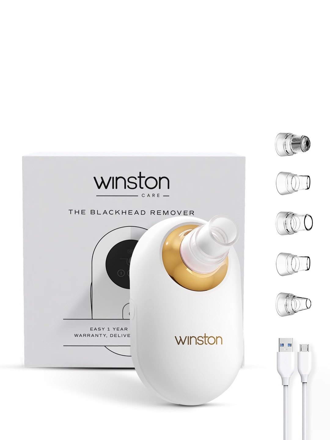 WINSTON Rechargeable Vacuum Acne Pore Cleanser Whitehead & Blackhead Remover