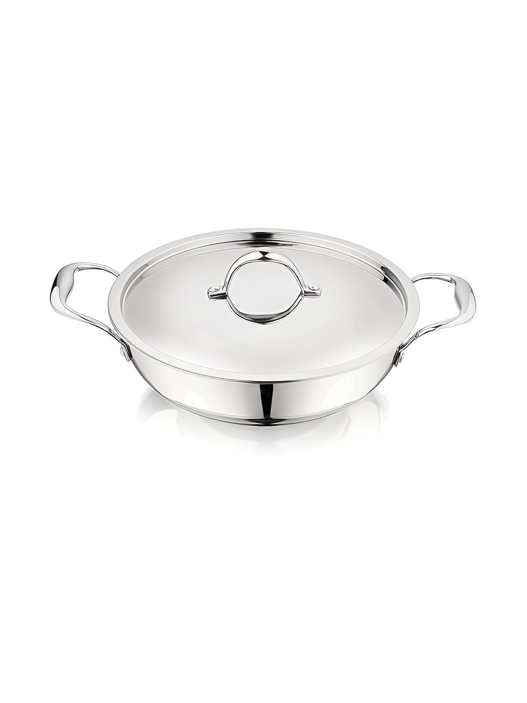 Tri-Ply Kadhai Stainless Steel with Lid 7.5L, 34CM Prima Flat Bottom