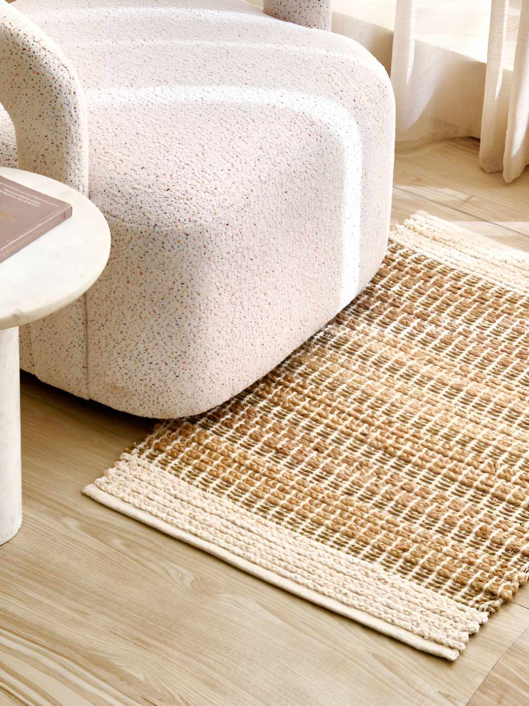 Home Centre Natura Eden Beige & Off-White Braided Dhurrie