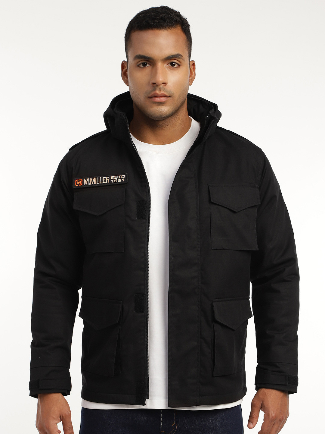 MOUNTMILLER Men's Solid M65 Ripstop Field Hooded Tactical Jacket