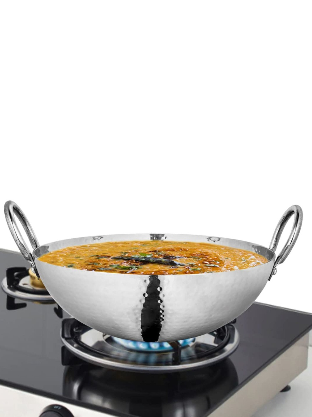 Stainless Steel Hammered Kadhai Without Lid 2.4L Capacity & 240mm Size