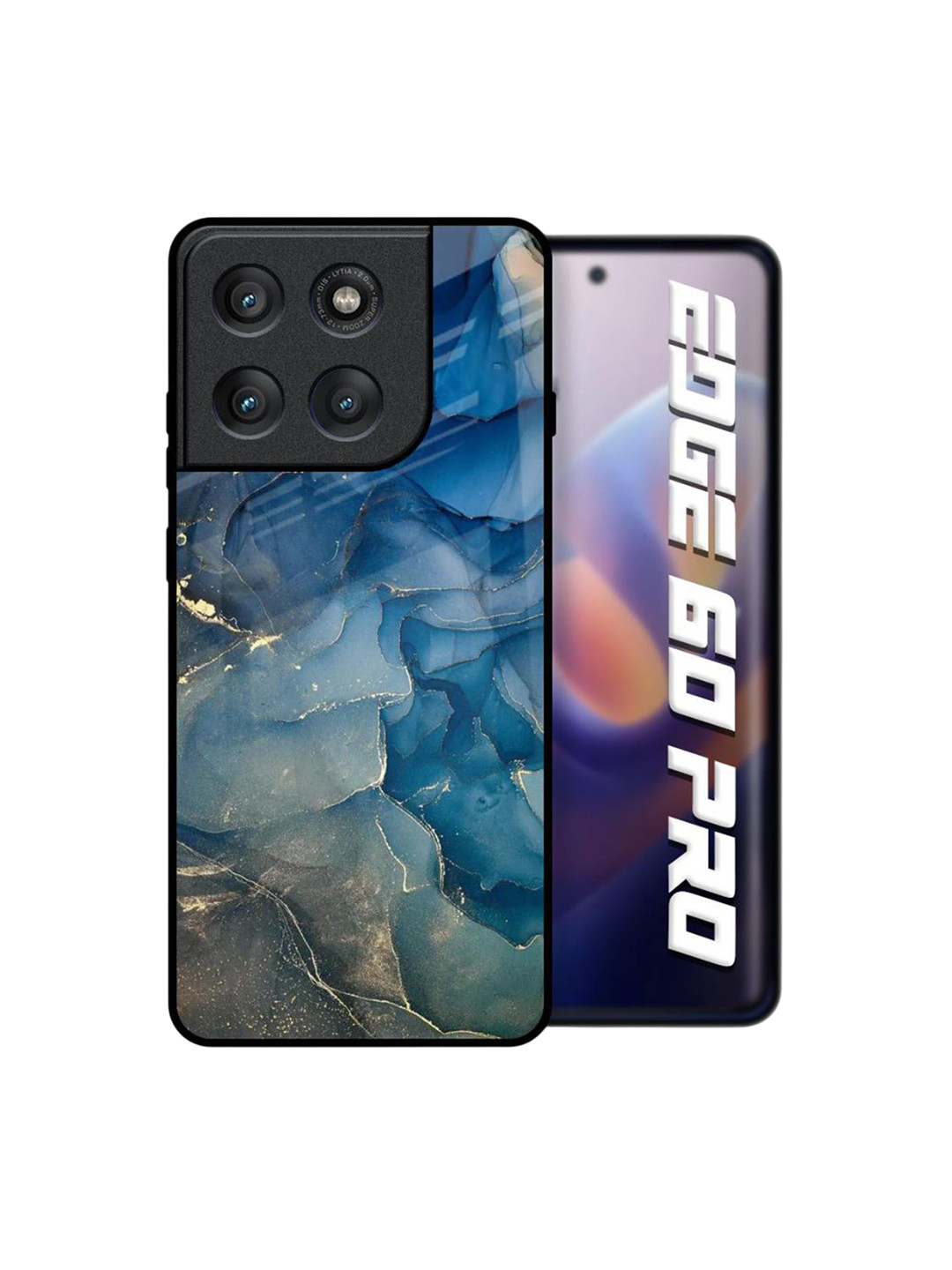 QRIOH Unisex Motorola Edge 60 Pro Abstract Cool Marble Shockproof Real Glass Back Case