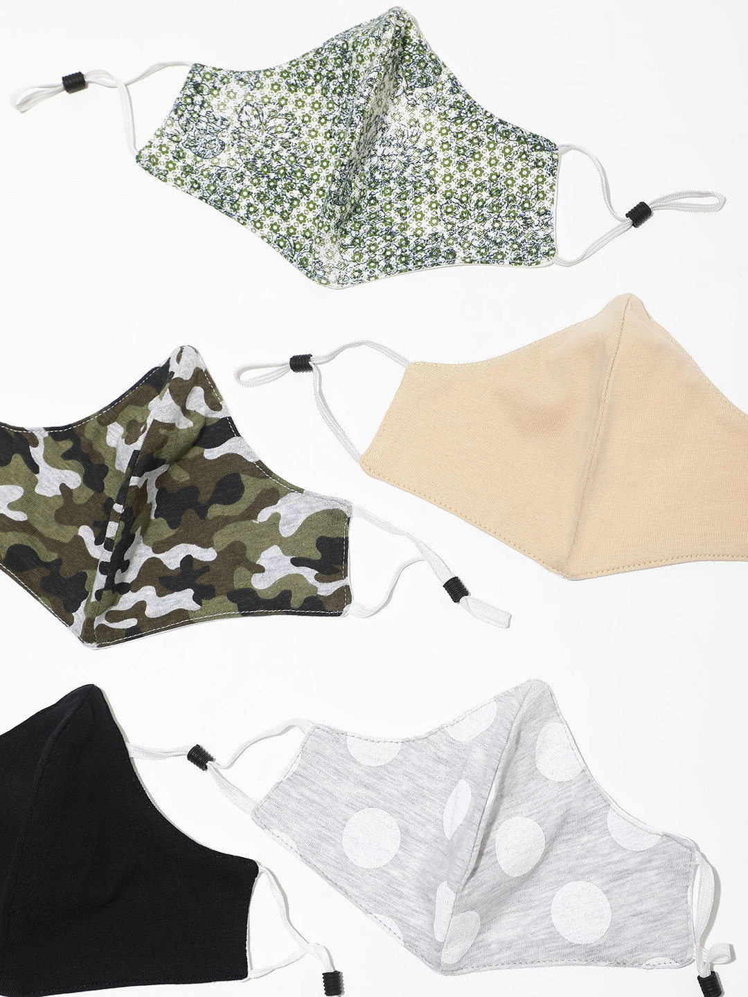 LULU & SKY Set Of 5 Printed Reusable Outdoor Cloth Masks