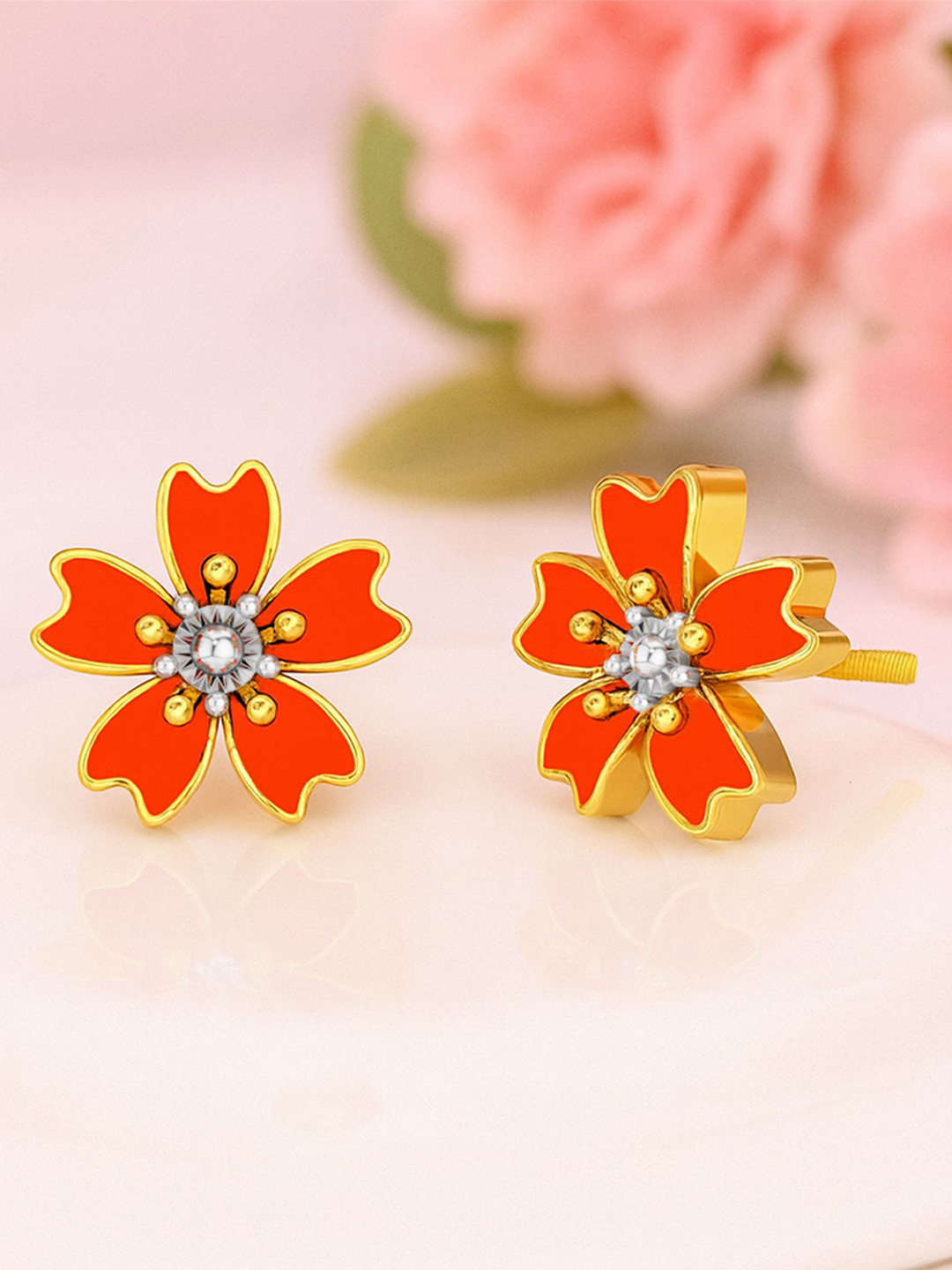 KISNA DIAMOND AND GOLD JEWELLERY Florise 14KT Gold Earring -2.51 g