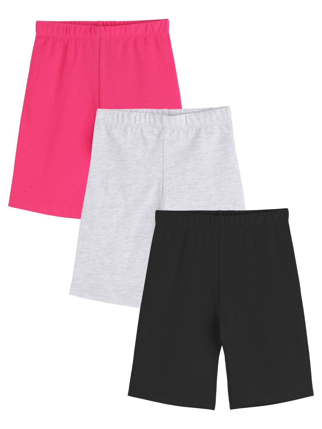 Nuego Kids Girls Pack Of 3 Solid Slim Fit Cotton Blend Cycling Sports Shorts