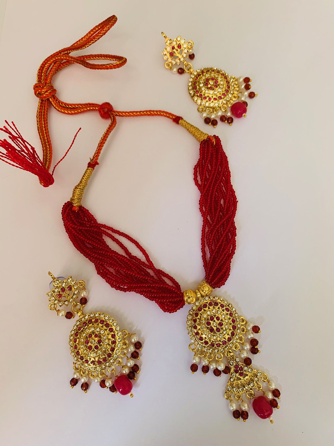 Maruti Rajasthan Gold-Plated Stone-Studded Jewellery Set