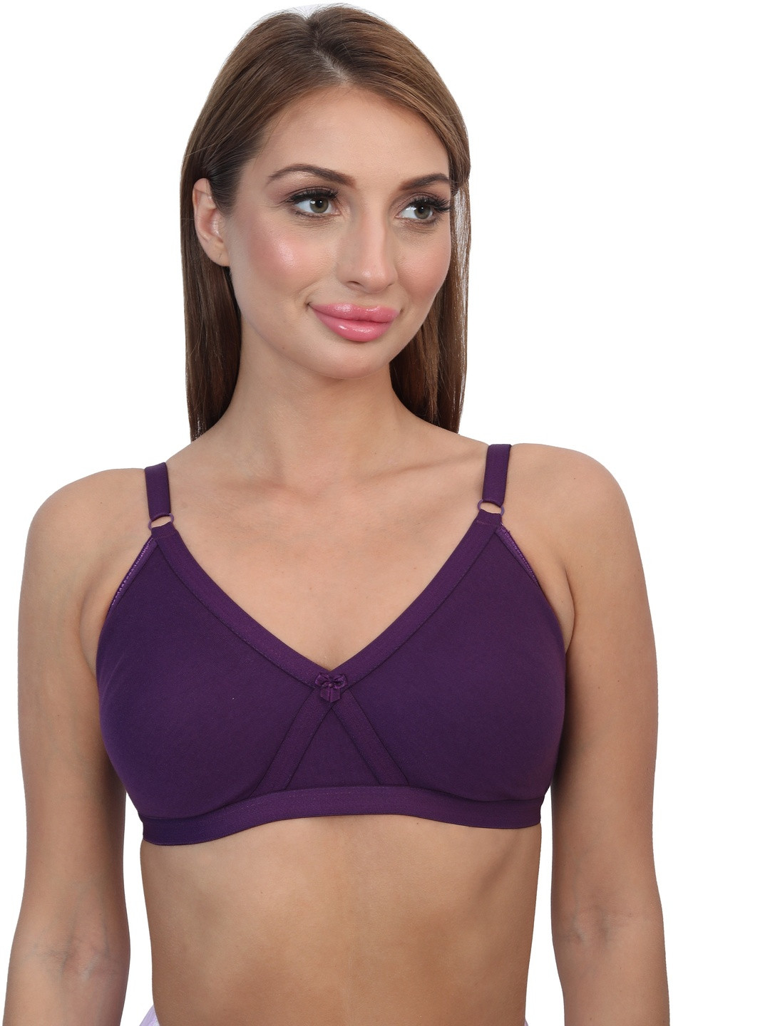 Glamoras Women Purple Full Coverage Non-Padded Bra