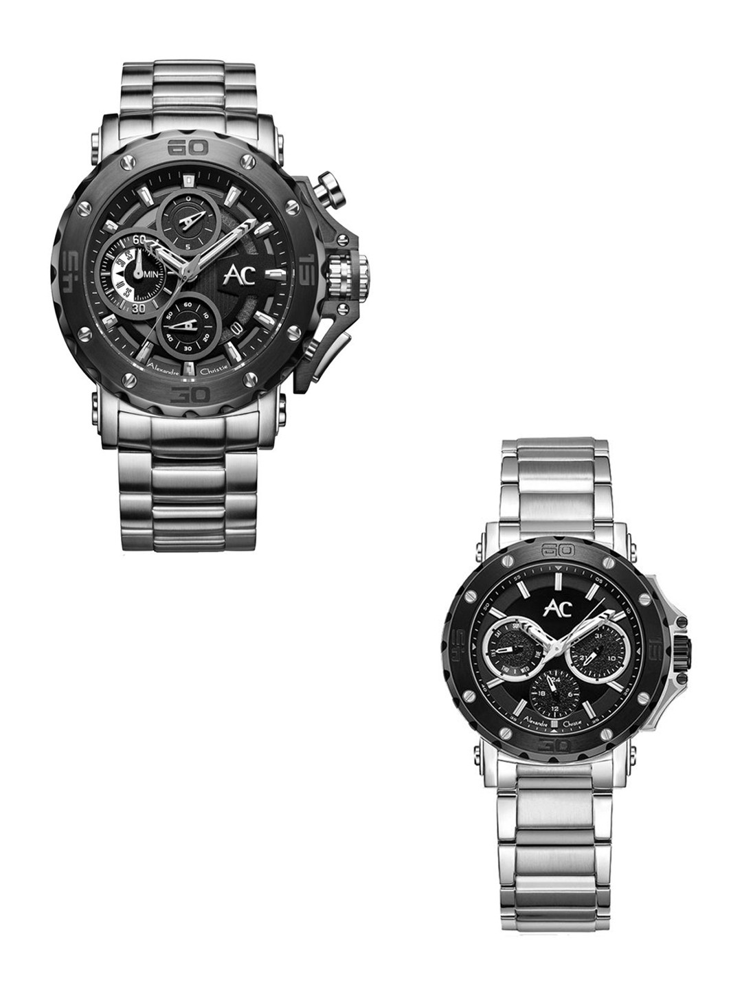 Alexandre Christie Unisex Set of 2 Round Dial & Bracelet Style Analogue Watch 9205MCBFTBBA