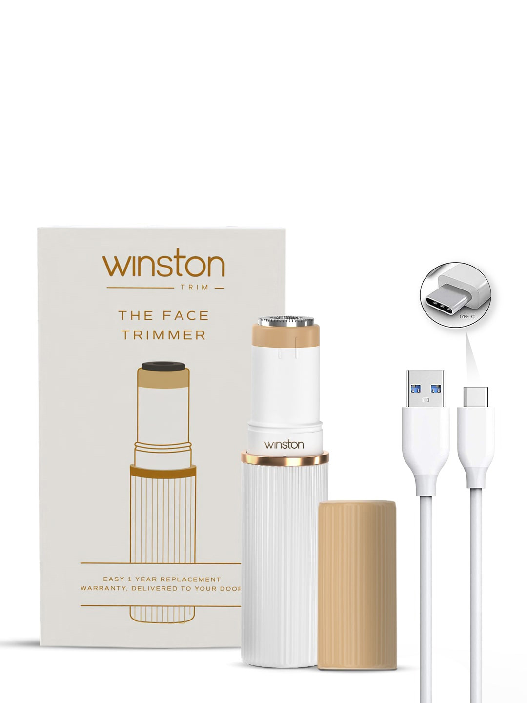 WINSTON Quick, Gentle, Painless & Safe Rechargeable Face Trimmer for Women Facial hair