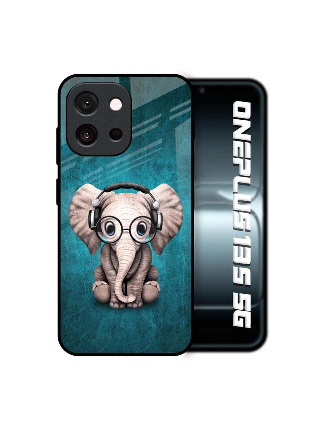 QRIOH Unisex OnePlus 13s 5G Quirky Adorable Baby Elephant Shockproof Glass Back Case